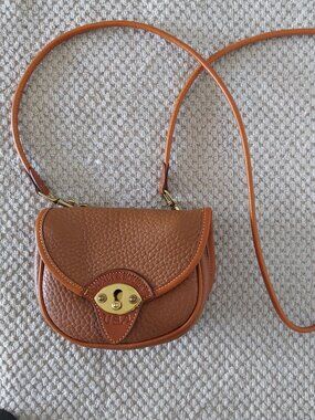 Vintage 90s Dooney & Bourke All Weather Leather Cavalry Mini Belt/Crossbody Bag